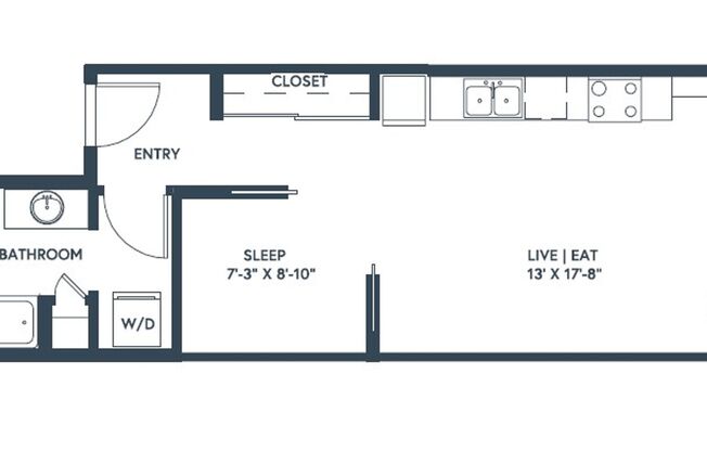 1 bed, 1 bath, 520 sqft, $2,095, Unit 418