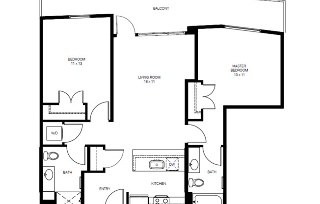 2 beds, 2 baths, 1,055 sqft, $2,599, Unit 214