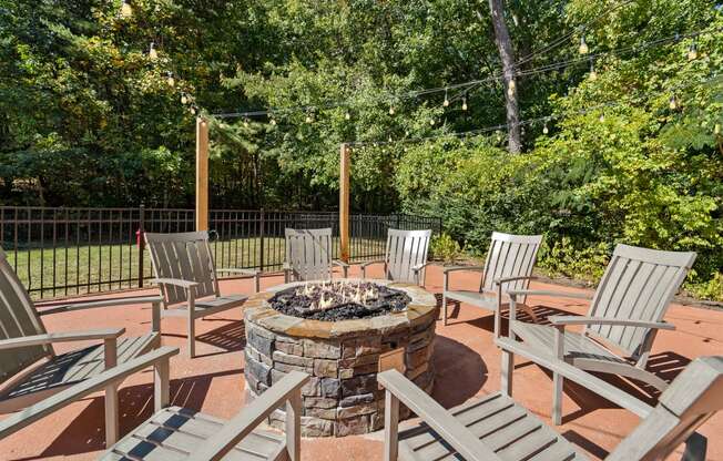 Fire Pit and Chairs  located at Rise at Signal Mountain in Chattanooga, TN 37405