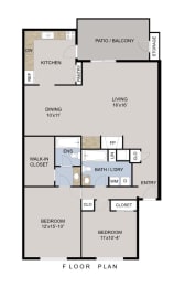 2 beds, 2 baths, 1,150 sqft, $1,669