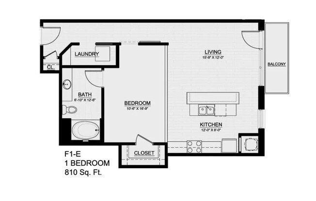 1 bed, 1 bath, 810 sqft, $1,439