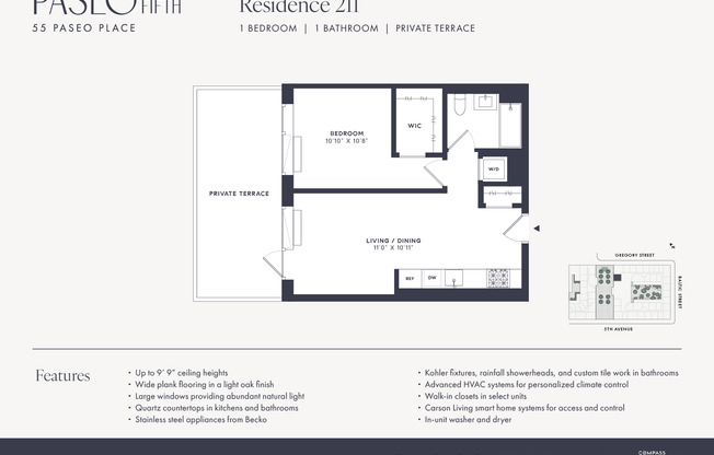 1 bed, 1 bath, $5,200, Unit 211
