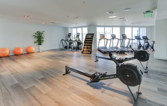 Cardio machines in fitness center