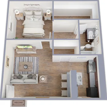 1 bed, 1 bath, 558 sqft, $1,050
