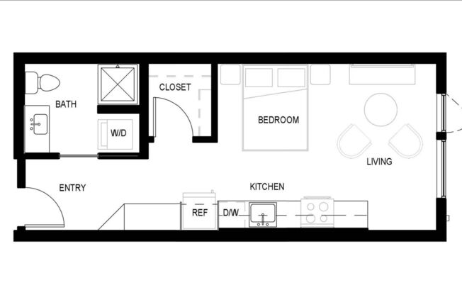 Studio, 1 bath, 438 sqft, $1,957