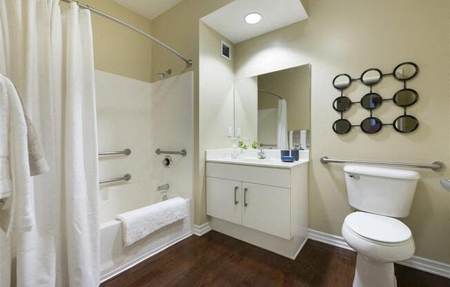 Bathroom with sink and bath at Wilshire Vermont, 90010