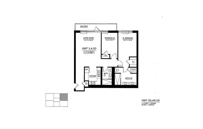 2 beds, 2 baths, 1,113 sqft, $5,900, Unit 5D