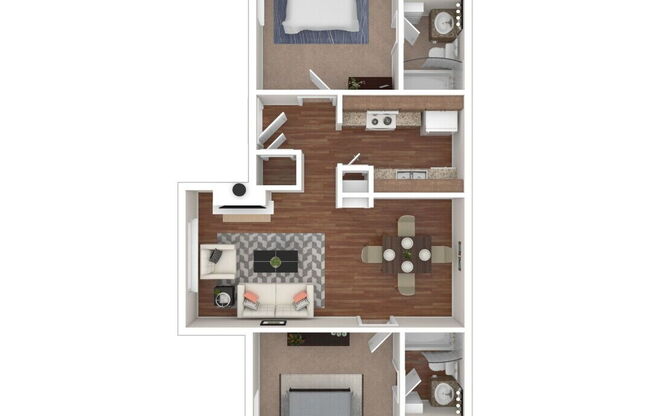 2 beds, 2 baths, 946 sqft, $1,420