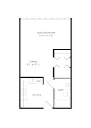 Studio, 1 bath, 497 sqft, $1,370