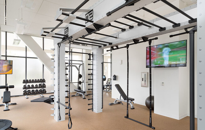 Our fitness center offers the latest in Queenax fitness equipment and technology