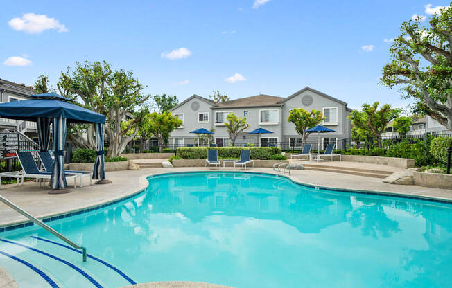 our resort style swimming pool is next to our apartments at villas at the preserve