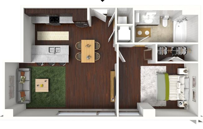 1 bed, 1 bath, 731 sqft, $1,713, Unit 733