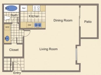 Studio, 1 bath, 500 sqft, $1,380