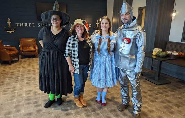Harbor Heights team in costume  at Harbor Heights 55+ Community, Olympia, Washington