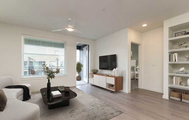 Living Room with Balcony and Hard Surface Flooring