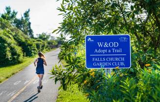 W&OD Trail located adjacent to Modera Falls Church in Falls Church, VA.