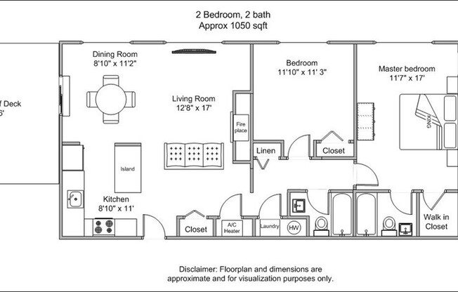 2 beds, 2 baths, 1,050 sqft, $4,150, Unit 510