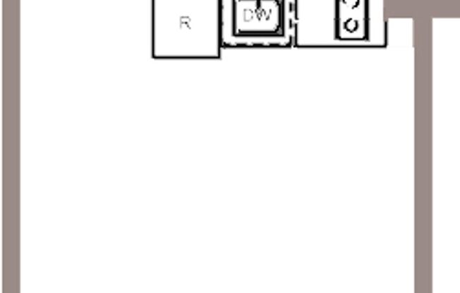 Studio, 1 bath, 305 sqft, $855, Unit 1211