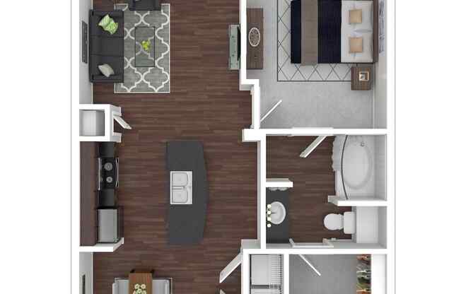 1 bed, 1 bath, 786 sqft, $1,515
