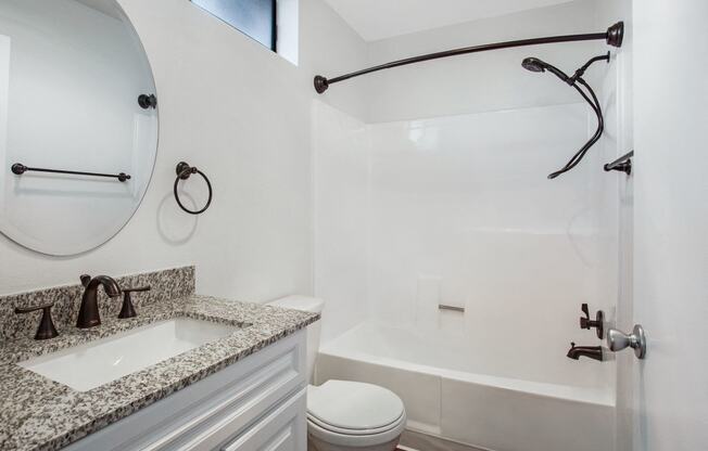 Renovated Bathrooms With Quartz Counters at Superior Place, Northridge, California