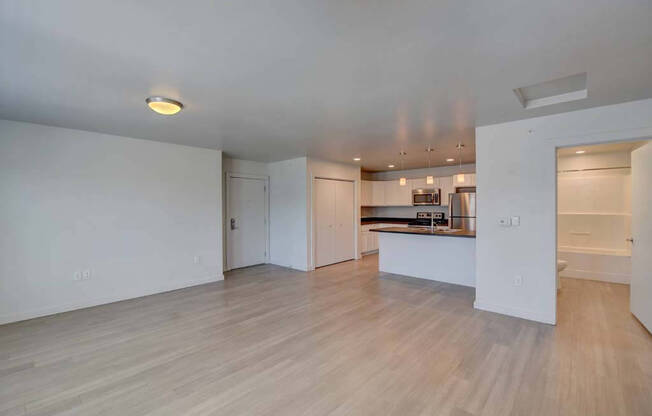 Living Room With Kitchen at West Village at Four Points, Bozeman