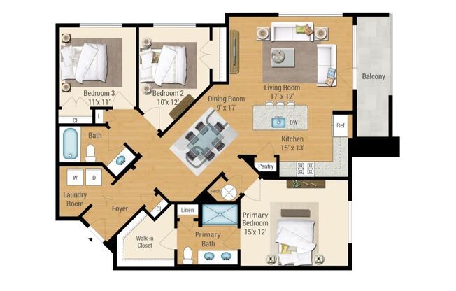 3 beds, 2 baths, 1,407 sqft, $3,681