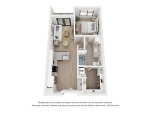 1 bed, 1 bath, 657 sqft, $2,060