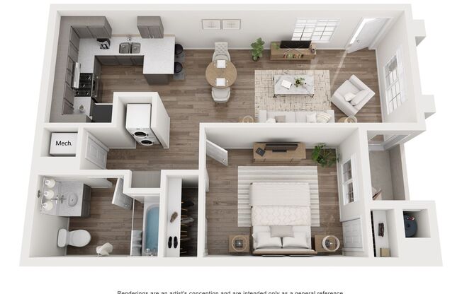 1 bed, 1 bath, 677 sqft, $1,687, Unit A4