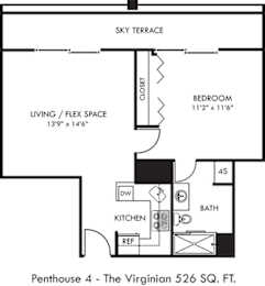 1 bed, 1 bath, 529 sqft, $1,499