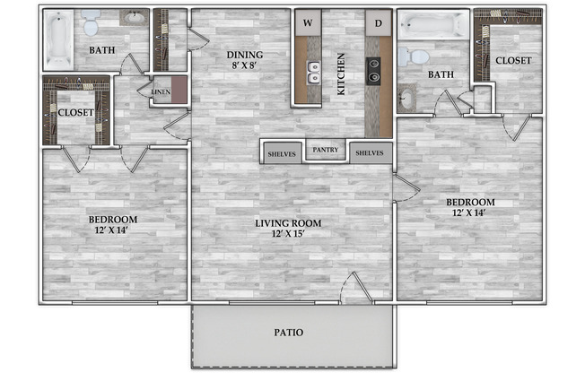 2 beds, 2 baths, 1,100 sqft, $922, Unit 158