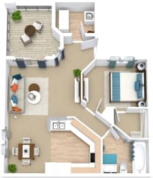 1 bed, 1 bath, 800 sqft, $1,493
