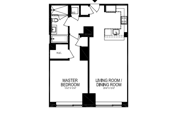 1 bed, 1 bath, 804 sqft, $5,850, Unit 12H