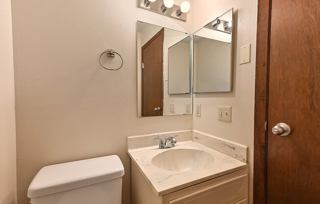 bathroom space at river's edge apartments