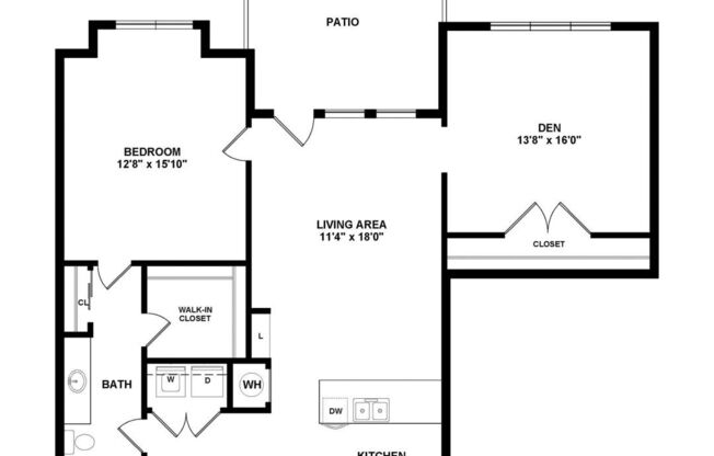 1 bed, 1 bath, 1,060 sqft, $1,738