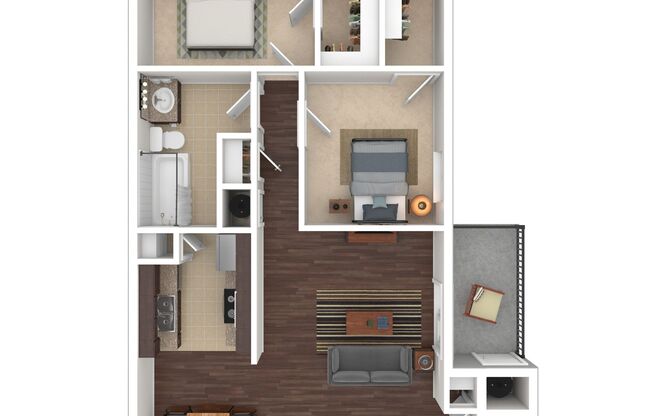 2 beds, 1 bath, 959 sqft, $1,630, Unit 6