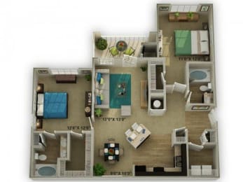 2 beds, 2 baths, 1,166 sqft, $1,812