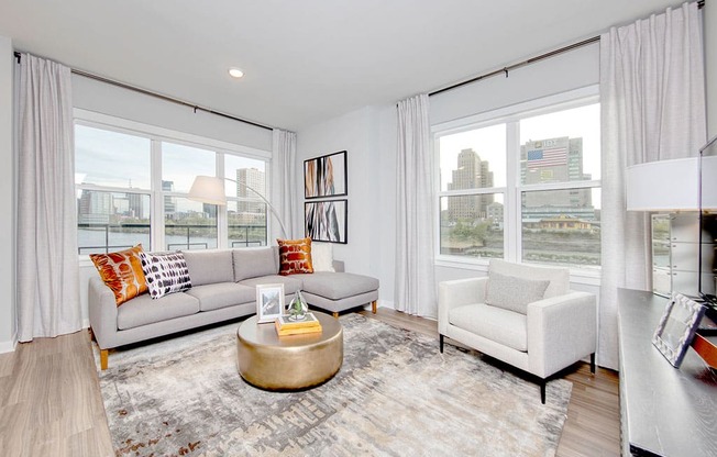 Modern Living Room at One Harrison, New Jersey