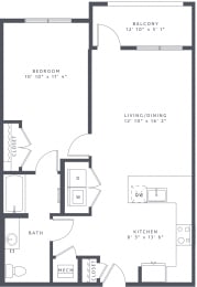 1 bed, 1 bath, 804 sqft, $2,555