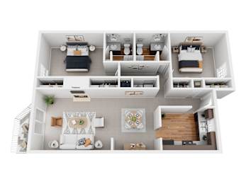 2 beds, 2 baths, 1,163 sqft, $1,375
