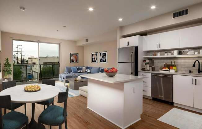 Venice on Rose Apartments Rooms Modern Open Concept for Living and Dining Areas