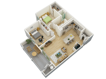 2 beds, 1 bath, 1,017 sqft, $1,889