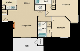 2 beds, 2 baths, $1,632, Unit 65-226