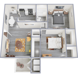 2 beds, 1 bath, 864 sqft, $1,219