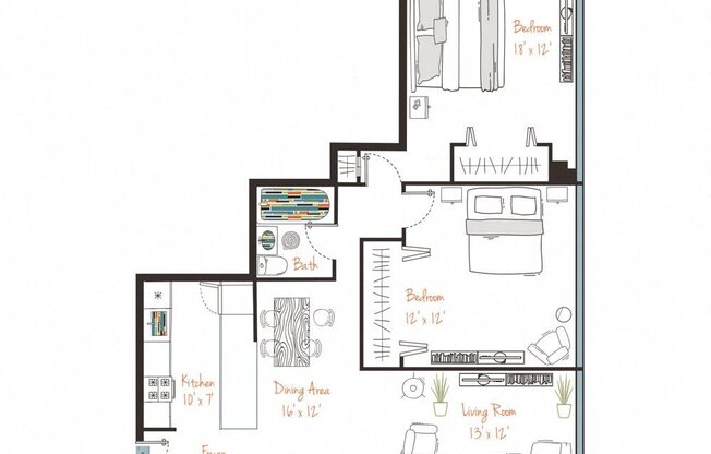 2 beds, 1 bath, 1,050 sqft, $2,195