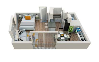 Studio, 1 bath, 400 sqft, $2,350