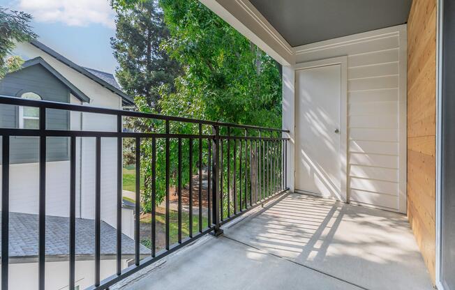 a building next to a fence