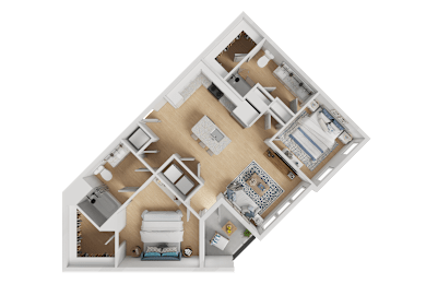 2 beds, 2 baths, 1,088 sqft, $2,371