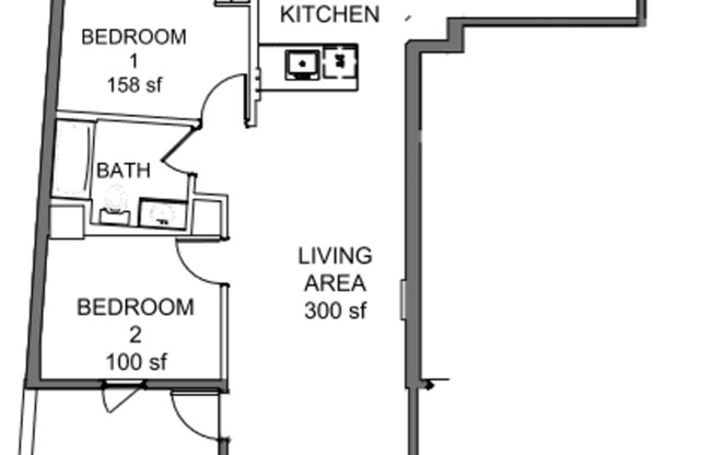 3 beds, 1 bath, 886 sqft, $4,575, Unit 606