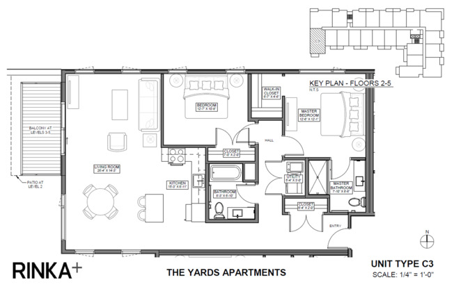 2 beds, 2 baths, 1,244 sqft, $2,685, Unit 401