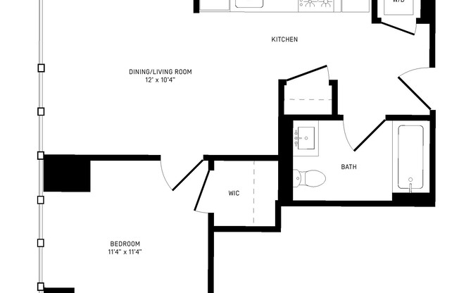 1 bed, 1 bath, 537 sqft, $4,889, Unit 36G